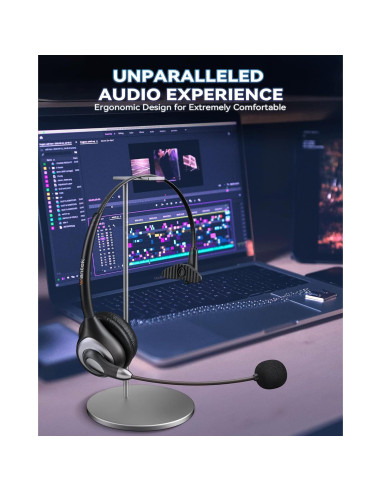 Auriculares USB Wantek UC600 con micrófono y cancelación de ruido