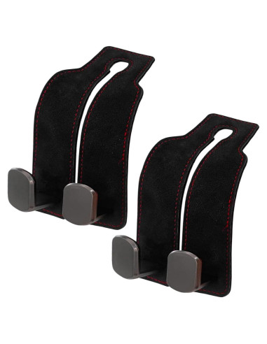 Ganchos Dobles para Reposacabezas de Coche KITUREK - Negro, 2 Piezas