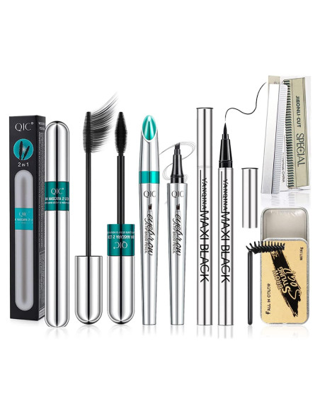 Kit de Maquillaje de Ojos Vibely 5 Piezas - Máscara, Delineador, Cejas Kit de Maquillaje de Ojos Vibely 5 Piezas - Máscara, Delineador, Cejas