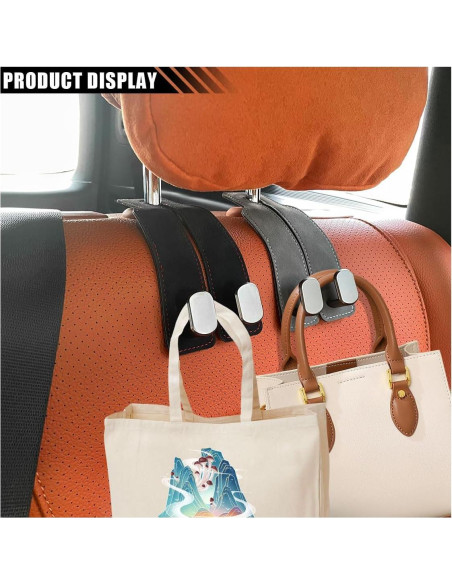 Ganchos Dobles para Reposacabezas de Coche KITUREK - Negro, 2 Piezas Ganchos Dobles para Reposacabezas de Coche KITUREK - Negro, 2 Piezas