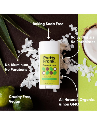 Desodorante Natural Pretty Frank Coco Lima 76.2g Sin Aluminio