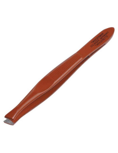 Pinza de Cejas Tweezerman Slant Tip Roja - Acero Inoxidable