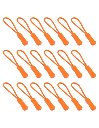 Tiradores de Cremallera Ruidee 50 Piezas Naranja PVC Nylon