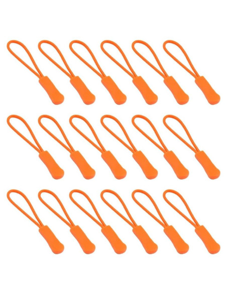 Tiradores de Cremallera Ruidee 50 Piezas Naranja PVC Nylon Tiradores de Cremallera Ruidee 50 Piezas Naranja PVC Nylon