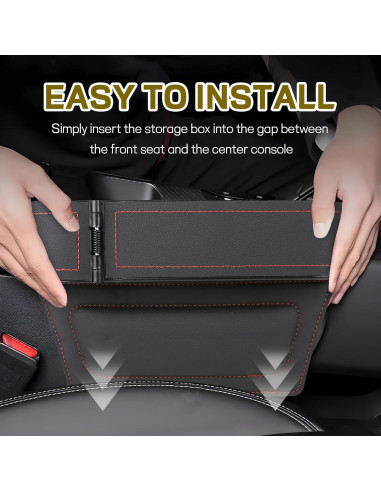 Organizador de Asiento de Coche Hbxdeco de Cuero Negro