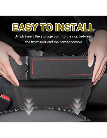 Organizador de Asiento de Coche Hbxdeco de Cuero Negro Organizador de Asiento de Coche Hbxdeco de Cuero Negro