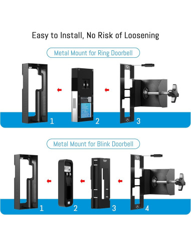 Soporte de Timbre Anti Robo Homalor para Ring y Blink - Negro Mate
