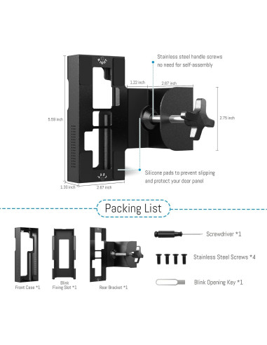 Soporte de Timbre Anti Robo Homalor para Ring y Blink - Negro Mate