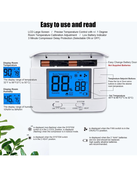 Termostato No Programable Mroinge M711 2H/2C con Pantalla LCD Termostato No Programable Mroinge M711 2H/2C con Pantalla LCD