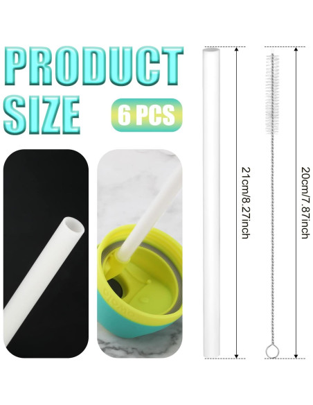 6 Pajitas Reutilizables Owala FreeSip + Cepillo de Limpieza 6 Pajitas Reutilizables Owala FreeSip + Cepillo de Limpieza