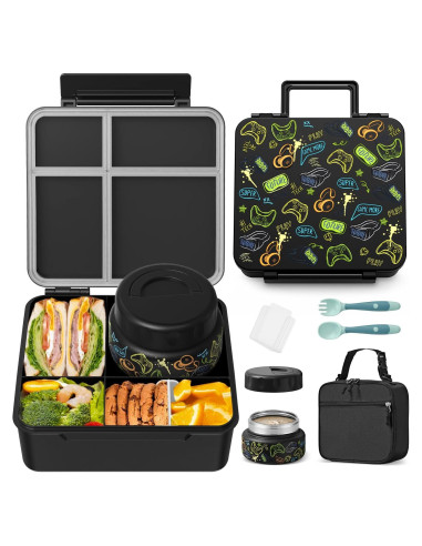 Caja Bento con Termo LOHASOK 1600 ml a Prueba de Fugas