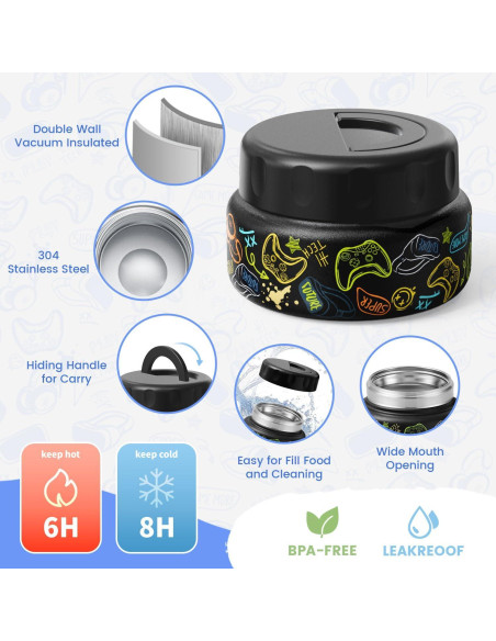 Caja Bento con Termo LOHASOK 1600 ml a Prueba de Fugas Caja Bento con Termo LOHASOK 1600 ml a Prueba de Fugas