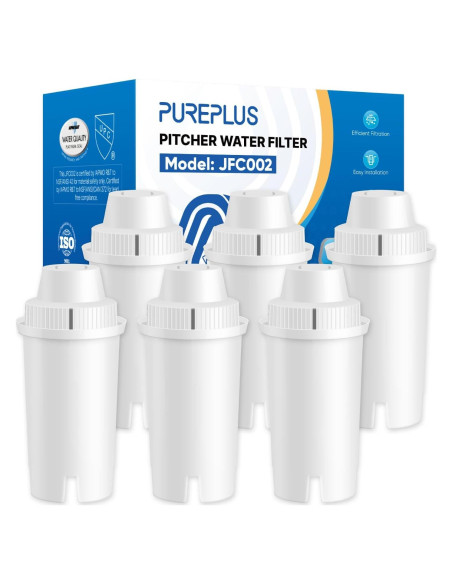 Filtro de Agua de Jarra PUREPLUS JFC002, Paquete de 6 Unidades Filtro de Agua de Jarra PUREPLUS JFC002, Paquete de 6 Unidades