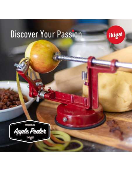 Pelador de Manzanas Ikigai - Manual, Alta Resistencia, 3 Cuchillas Pelador de Manzanas Ikigai - Manual, Alta Resistencia, 3 Cuchillas