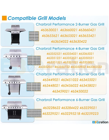 Piezas de Parrilla Charbroil Performance 4-Burner - Kit Completo