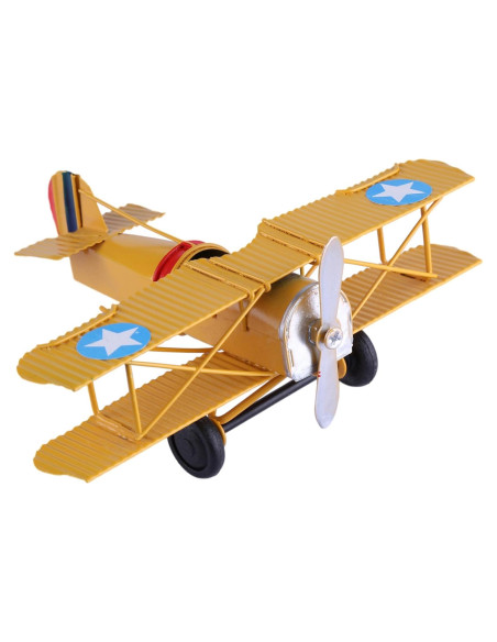 Modelo de avión biplano retro Berry President - Metal 16.5x13.5cm