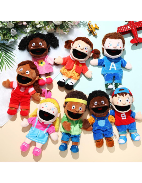 Set de 8 Títeres de Mano Multiculturales Lenwen 30 cm Set de 8 Títeres de Mano Multiculturales Lenwen 30 cm