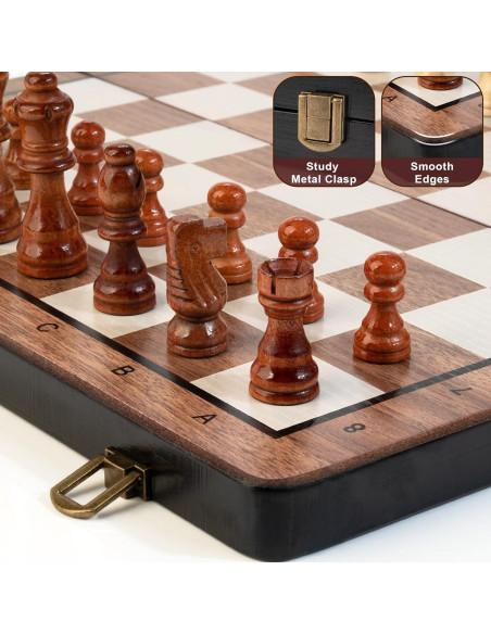 Juego de Ajedrez y Damas Magnético Bravmate 38.9 cm Plegable Juego de Ajedrez y Damas Magnético Bravmate 38.9 cm Plegable