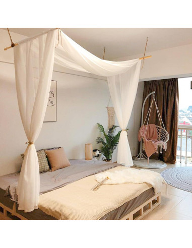 Cortinas de Dosel de Cama Comtelek 149x648 cm Blanca