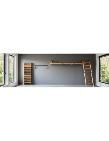 Escalera Sueca de Madera Allkindmore DJ0359YW con Barra Dominadas