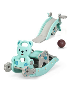 Tobogán 5 en 1 Costzon para Niños Verde - Escalador y Balancín