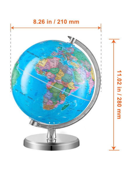 Globo Terráqueo Rotatorio Happybuy 20 cm Educativo ABS Globo Terráqueo Rotatorio Happybuy 20 cm Educativo ABS