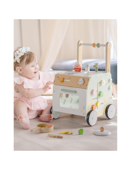 Caminador de Madera ROBUD para Bebés Ajustable 33.5x29x50cm Caminador de Madera ROBUD para Bebés Ajustable 33.5x29x50cm