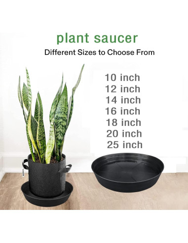 Plato para Plantas 10" Negro LWALRS - Paquete de 4, Profundo