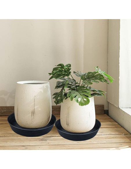 Plato para Plantas 10" Negro LWALRS - Paquete de 4, Profundo Plato para Plantas 10" Negro LWALRS - Paquete de 4, Profundo