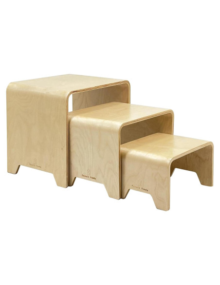 Juego de Taburetes Apilables Damoch 3 en 1 para Niños - Madera Ecológica Juego de Taburetes Apilables Damoch 3 en 1 para Niños - Madera Ecológica