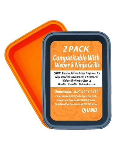 Bandejas de Goteo de Silicona QHAND para Parrillas Weber y Ninja