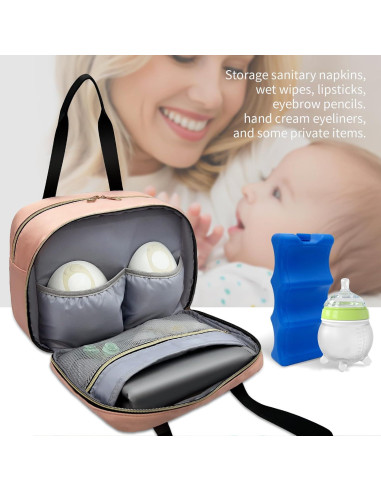 Bolsa de Leche Materna Portátil Liveagain Rosa con Hielo