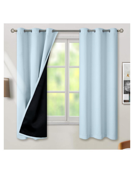 Cortinas Opacas BGment Azul Bebé 2 Paneles 42x63 cm Aislantes Cortinas Opacas BGment Azul Bebé 2 Paneles 42x63 cm Aislantes
