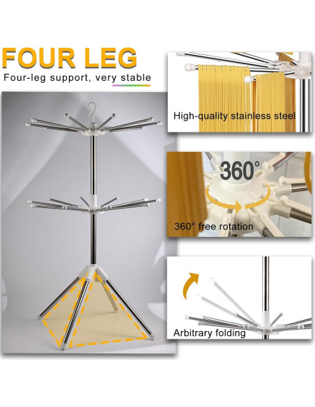 Soporte para Secar Pasta KOLEONHOME 20 Brazos Plegable Soporte para Secar Pasta KOLEONHOME 20 Brazos Plegable