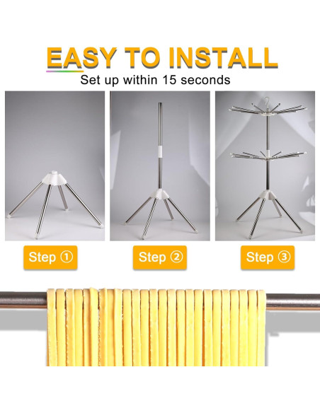 Soporte para Secar Pasta KOLEONHOME 20 Brazos Plegable Soporte para Secar Pasta KOLEONHOME 20 Brazos Plegable