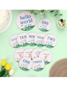 Tarjetas de Foto Mensuales de Madera para Bebés Golf Funmemoir 2