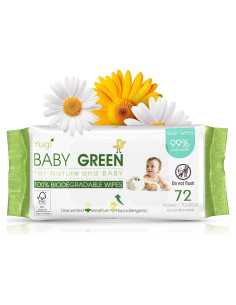 Toallitas Húmedas Ecológicas Yugi Green - 72 Unidades Sin Fragancia