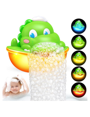 Máquina de Burbujas de Baño Iluminada Diyfrety - Dinosaurio