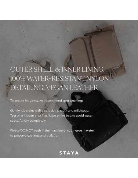 Mochila Grande para Pañales Staya Beige - 12.3L, Nylon Duradero