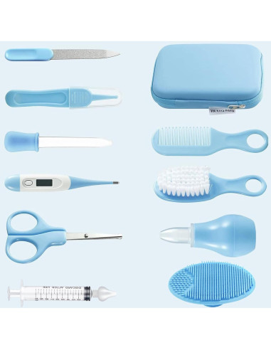 Kit de Cuidado para Bebés PandaEar 13-en-1 Azul - Seguridad y Aseo