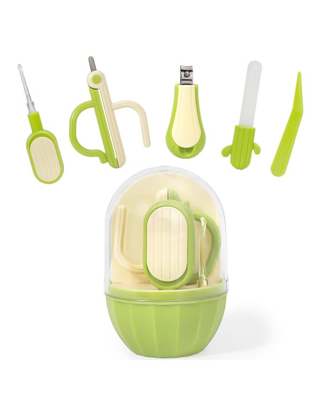 Kit de Uñas para Bebés 5 en 1 Soltdsp Verde con Estuche Kit de Uñas para Bebés 5 en 1 Soltdsp Verde con Estuche