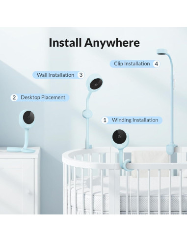 NETVUE Monitor de Bebé con Cámara y Audio 5" Azul