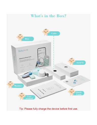 Monitor de Sueño para Bebés Babytone S1, Frecuencia Cardíaca y Movimiento