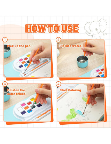 Conjunto de Pintura Acuarela YPLUS para Niños - 20 Páginas