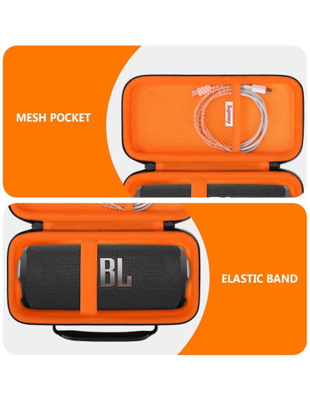 Funda Dura Supmay para Altavoz Bluetooth JBL Flip 7/6/5 Negra Funda Dura Supmay para Altavoz Bluetooth JBL Flip 7/6/5 Negra