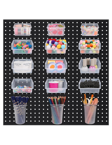 Organizador de Tablero de Clavos CEIJE - 15 Bins y Tazas Transparentes