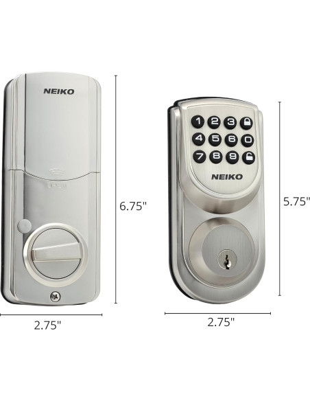 Cerradura Electrónica Sin Llave Neiko 52909A, Plata Cepillada, 100 Códigos Cerradura Electrónica Sin Llave Neiko 52909A, Plata Cepillada, 100 Códigos