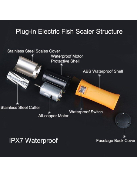 Removedor de Escamas de Pescado Eléctrico Speder 72W Impermeable Removedor de Escamas de Pescado Eléctrico Speder 72W Impermeable