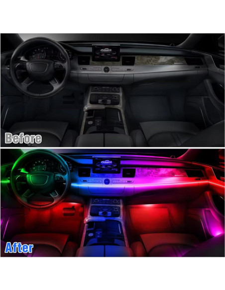Luces Interiores de Acrílico QVEVDACAR 10 en 1 USB Multicolor Luces Interiores de Acrílico QVEVDACAR 10 en 1 USB Multicolor