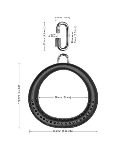 Anillos de Gimnasia Ninja Dolibest - 2 Paquete, 24.4 cm, 453.6 kg